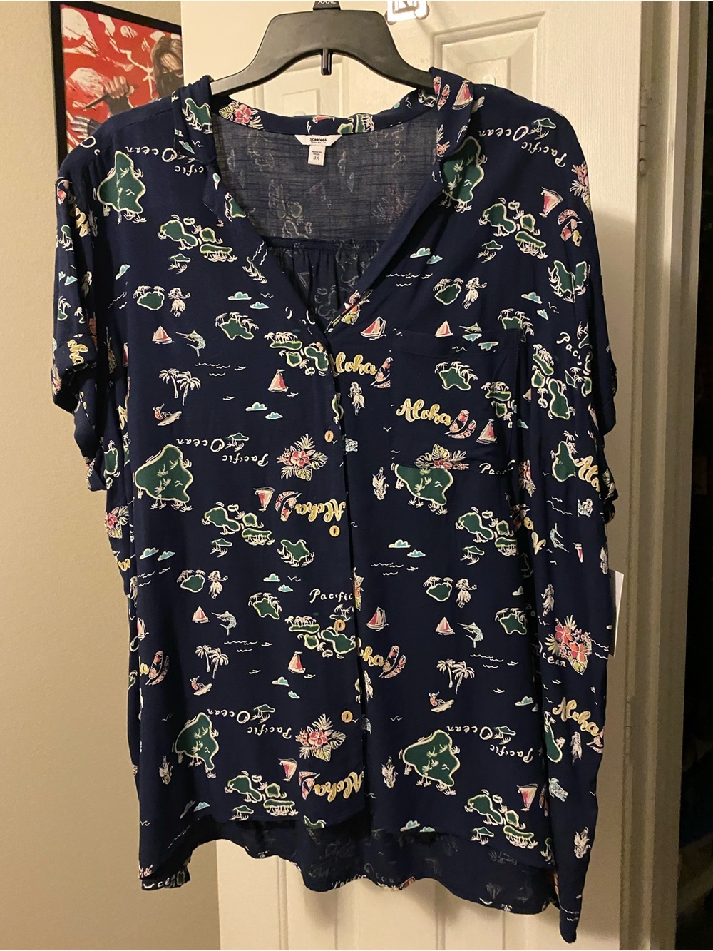 Sonoma Aloha Button-Down Blouse - NWT - 3X